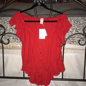 Red Free People Top